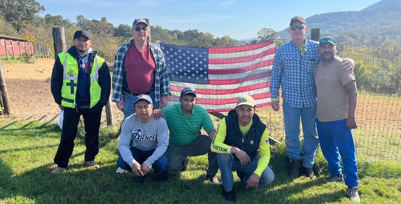 Picture of the crew at McElroy Landscaping Inc volunteering for Hurrican Helene recovery efforts