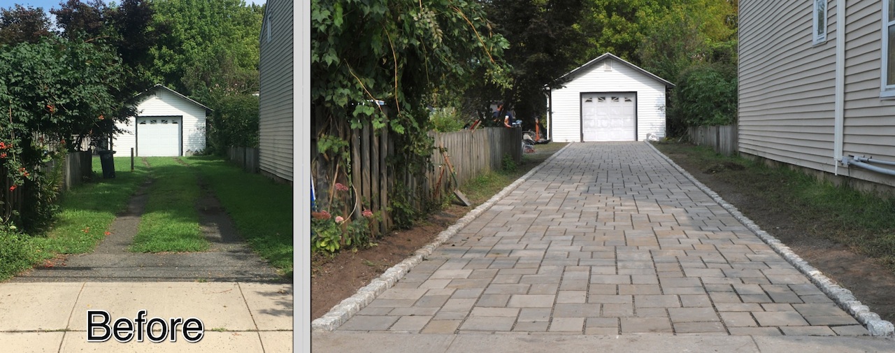 Stone Driveway in Lambertville, Before and After